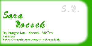 sara mocsek business card